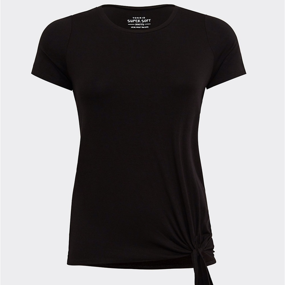 Torrid Super Soft Black Tie-Front Tee